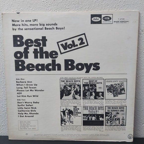 Beach Boys Vinyl LP BEST OF VOL 2 1967 Stereo Capitol Records Star Line DT 2706 - Picture 3 of 11